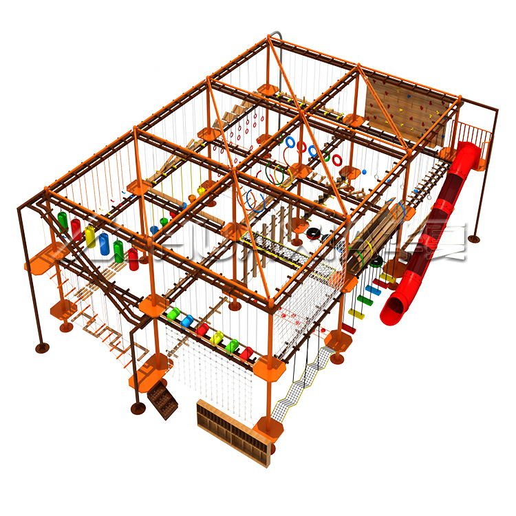 Hottest Selling Indoor Playground Climbing Rope Kids Ninja Adventure Indoor Ropes Course 