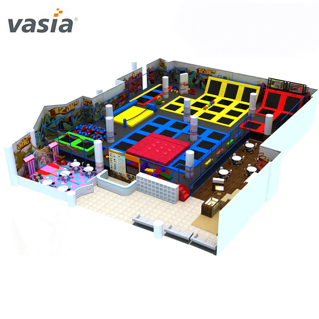 Indoor Playground Equipment Jumping And Running Trampoline Park with Many Functions